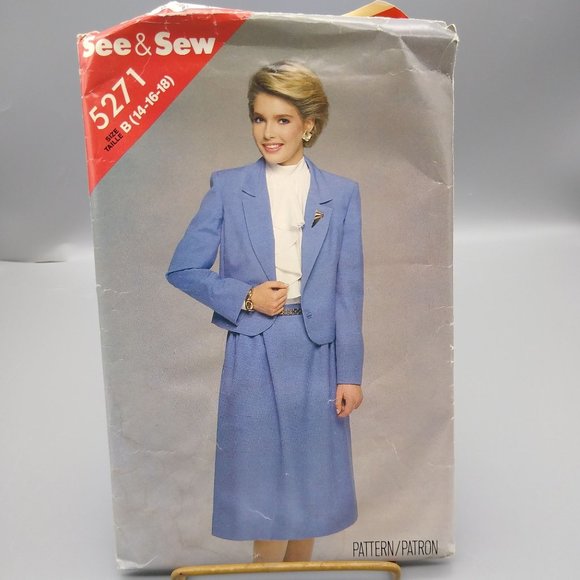 UNCUT Vintage Sewing PATTERN See and Sew 5271, Butterick Misses Jacket and Skirt - Picture 1 of 2